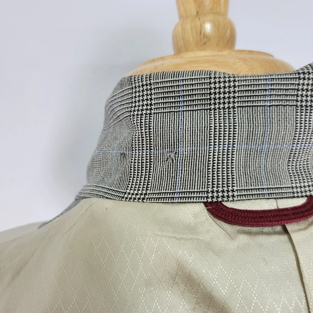 Hart Schaffner Marx Men's Sport Coat Two Button Gray‎ Plaid Worsted Wool 42L